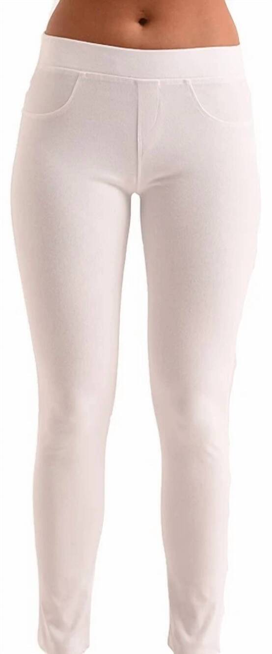 NEW FRENCH KYSS pull-on ankle jegging in white